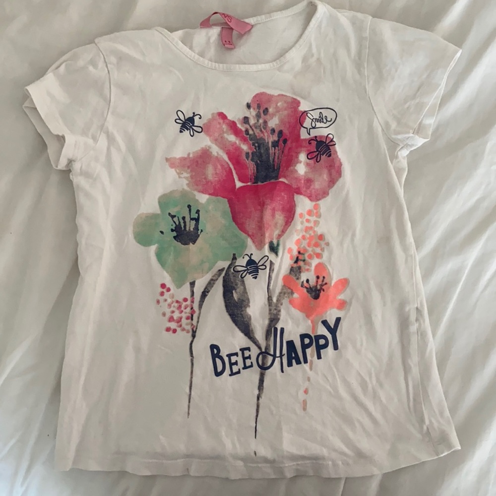 Kids flower bee happy shirt